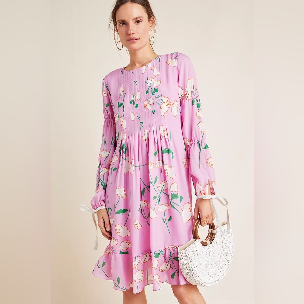 Cynthia Rowley Pink Tie-Sleeved Floral Dress (NWT)